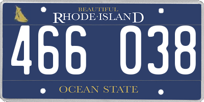RI license plate 466038