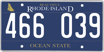 RI license plate 466039
