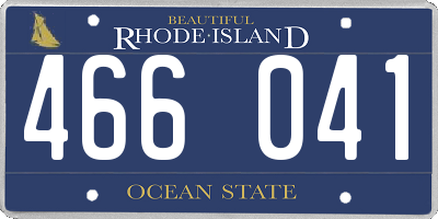 RI license plate 466041