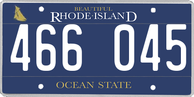 RI license plate 466045