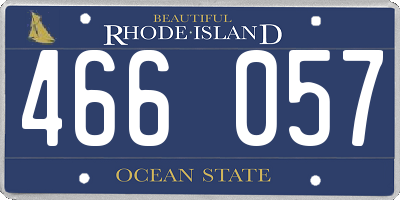 RI license plate 466057