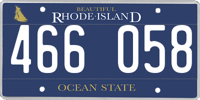 RI license plate 466058