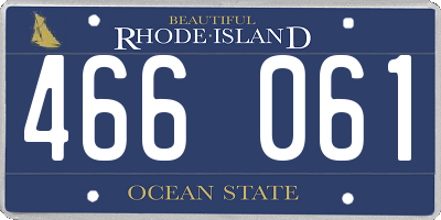 RI license plate 466061