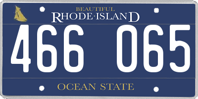 RI license plate 466065