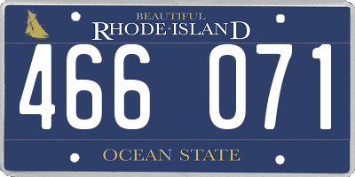 RI license plate 466071
