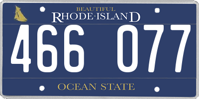 RI license plate 466077
