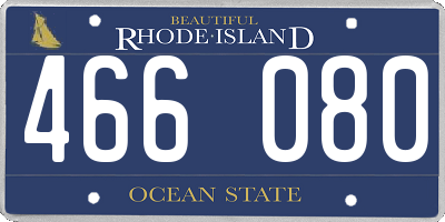 RI license plate 466080