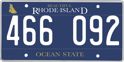 RI license plate 466092