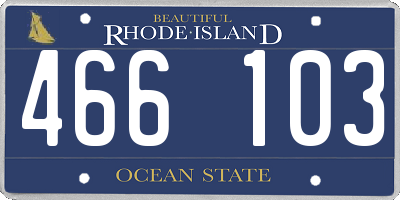 RI license plate 466103