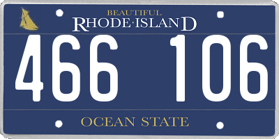 RI license plate 466106