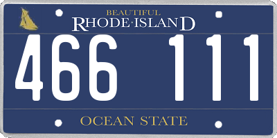 RI license plate 466111