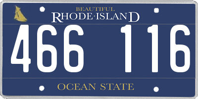 RI license plate 466116