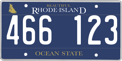 RI license plate 466123