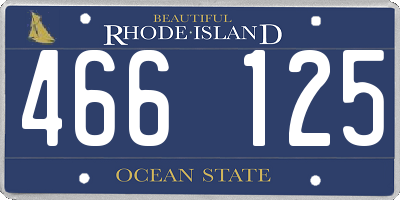 RI license plate 466125