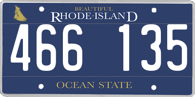 RI license plate 466135