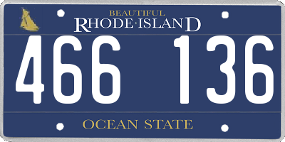 RI license plate 466136