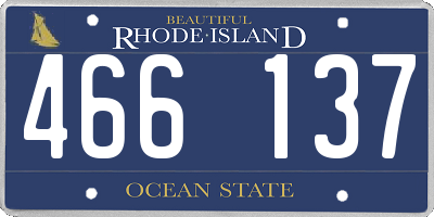 RI license plate 466137