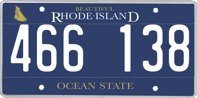 RI license plate 466138