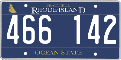 RI license plate 466142
