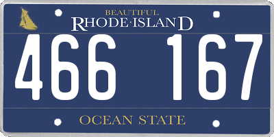 RI license plate 466167