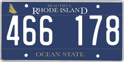 RI license plate 466178