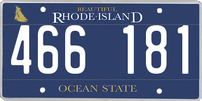 RI license plate 466181