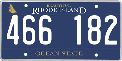 RI license plate 466182