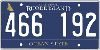 RI license plate 466192