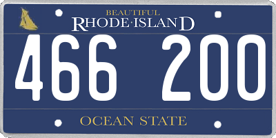 RI license plate 466200