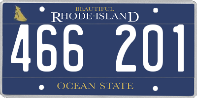 RI license plate 466201