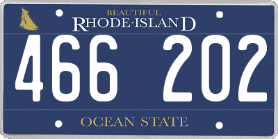 RI license plate 466202