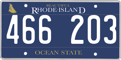 RI license plate 466203
