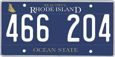 RI license plate 466204