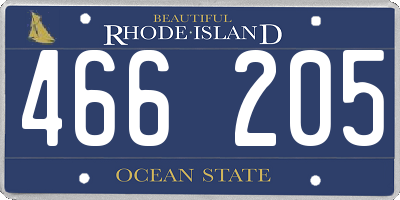 RI license plate 466205