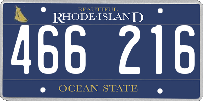 RI license plate 466216