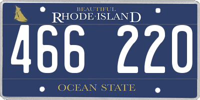 RI license plate 466220