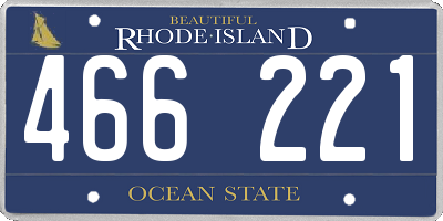 RI license plate 466221