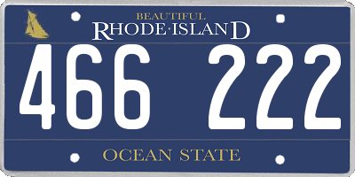 RI license plate 466222