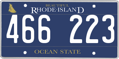 RI license plate 466223