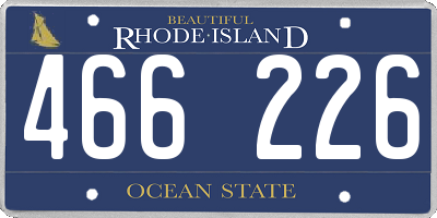 RI license plate 466226
