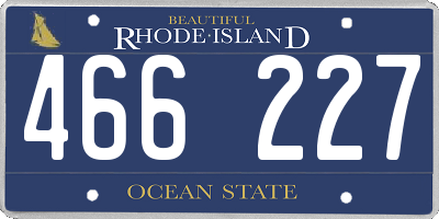 RI license plate 466227