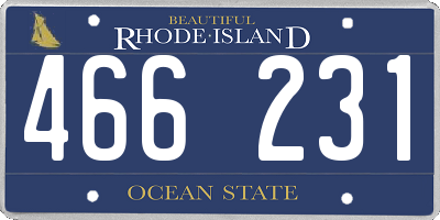 RI license plate 466231
