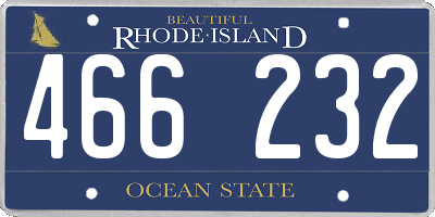RI license plate 466232