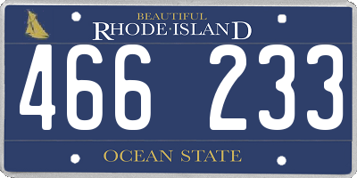 RI license plate 466233