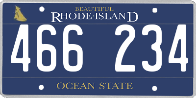 RI license plate 466234