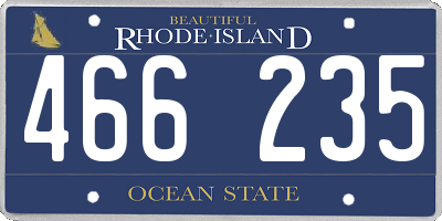 RI license plate 466235