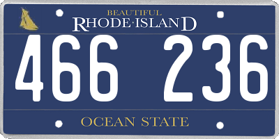 RI license plate 466236