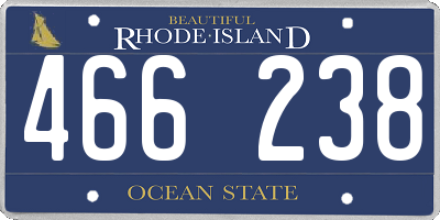 RI license plate 466238