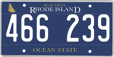 RI license plate 466239