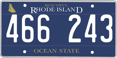 RI license plate 466243
